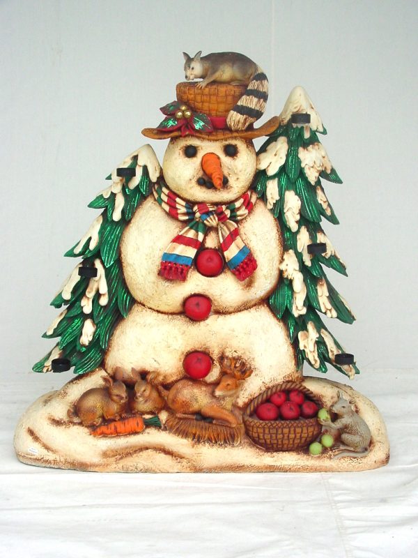 CANDLE HOLDER SNOWMAN