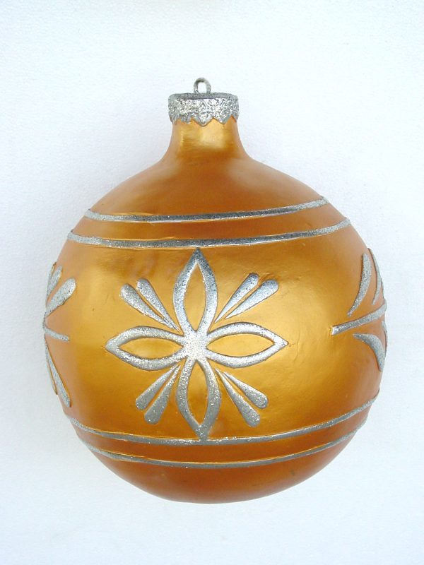 Christmas Decor Ball Gold with Silver Trim