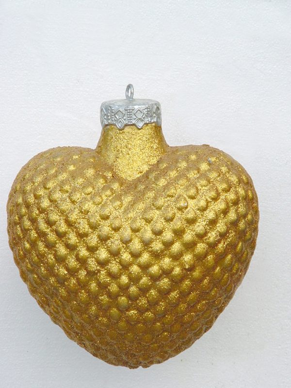 Christmas Decor Heart Gold