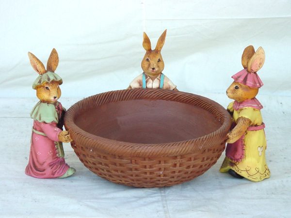 THREE RABBITS WITH BASKET