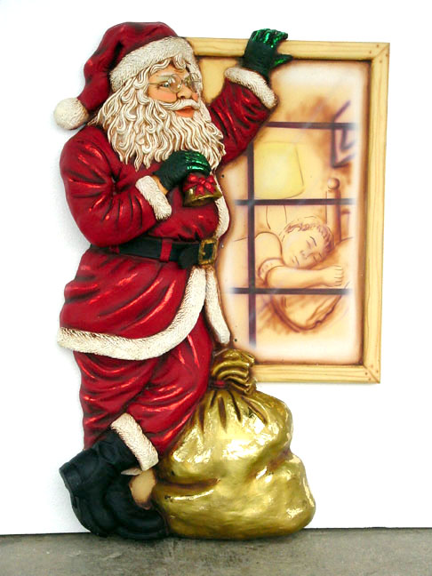Santa standing by Window