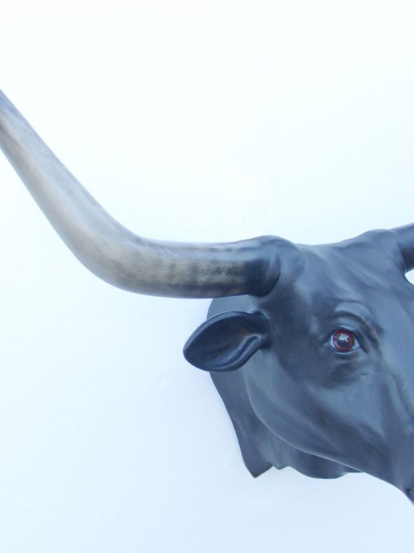BULL HEAD WITH LONG HORNS (Black)