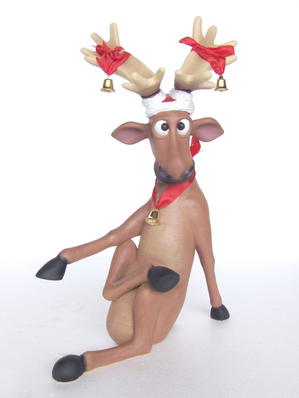 Funny Reindeer Sitting with Crosslegs (Mini)