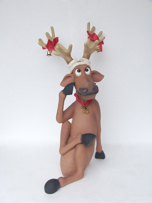 Funny Reindeer Sitting with Crosslegs