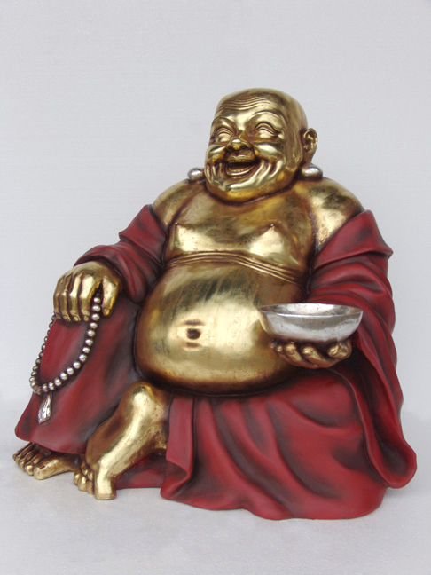 BUDDHA SITTING (RED & GOLD)