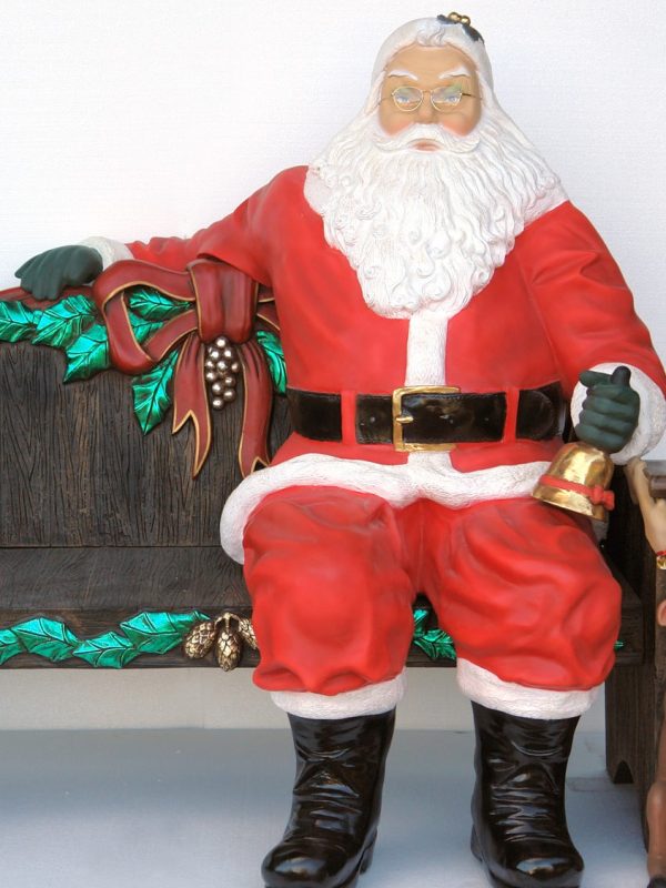 Santa Claus sitting for X'mas Bench