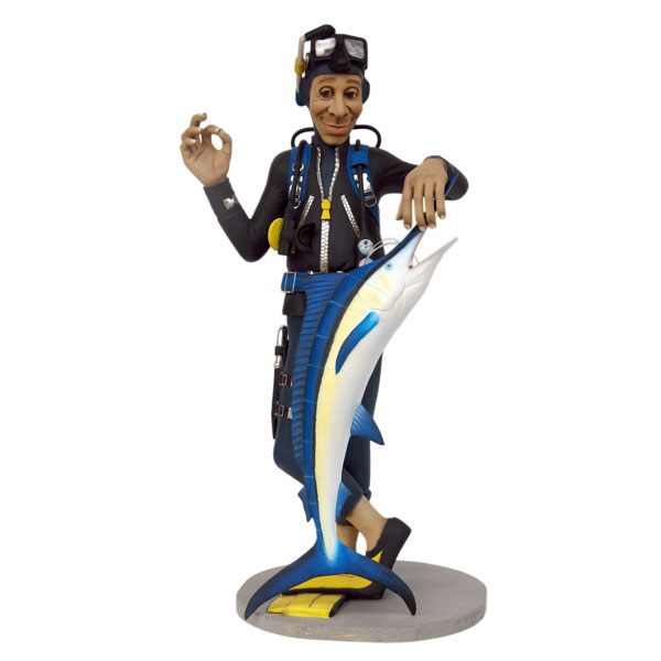 DIVER WITH BLUE MARLIN