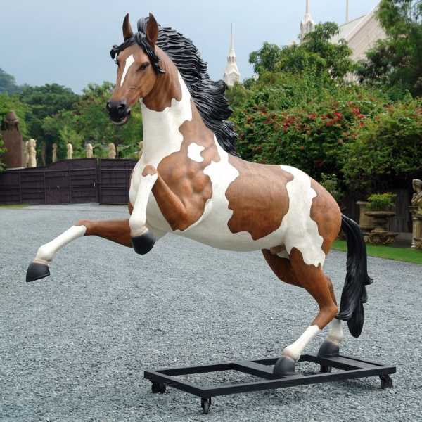 Indian Horse with Metal Base