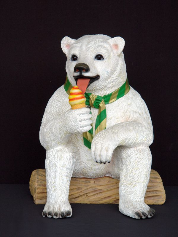POLAR BEAR SITTING WITH ICE CREAM (2 FT.)