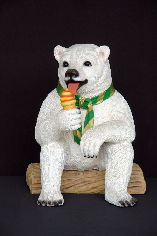 POLAR BEAR SITTING WITH ICE CREAM (2 FT.)