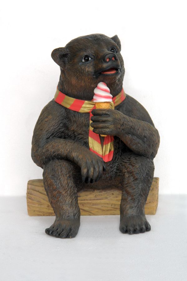 GRIZZLY BEAR SITTING WITH ICE CREAM (2 FT.)
