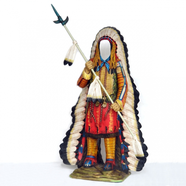 Faceless Indian with Spear