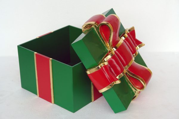 GIFT BOX WITH RED RIBBON