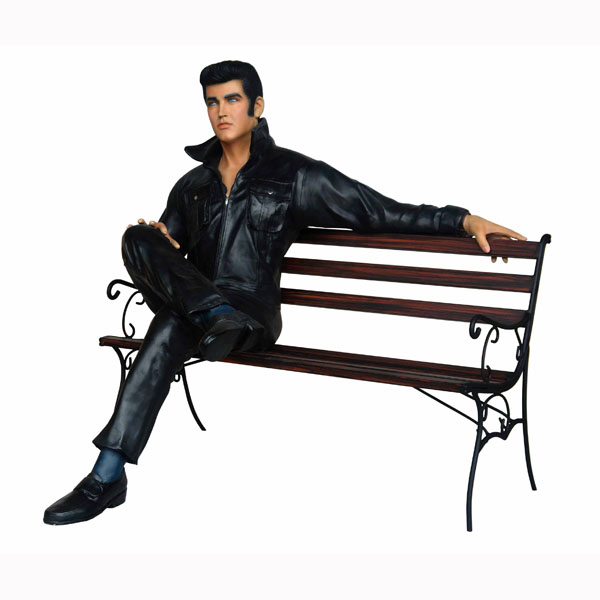 Rock & Roll Singer sitting on Bench