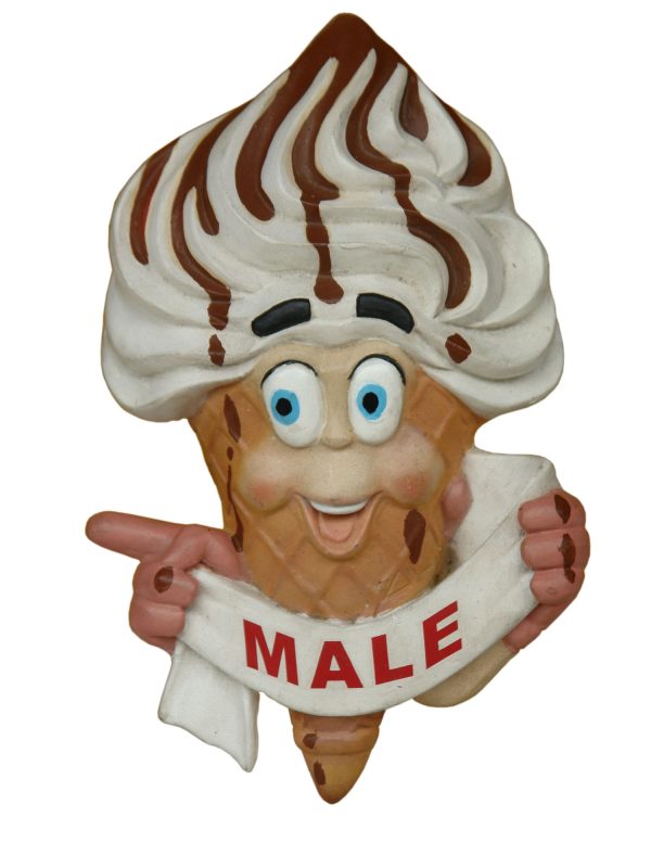 ICE CREAM TOILET DOOR SIGN (MALE – POINTING LEFT)