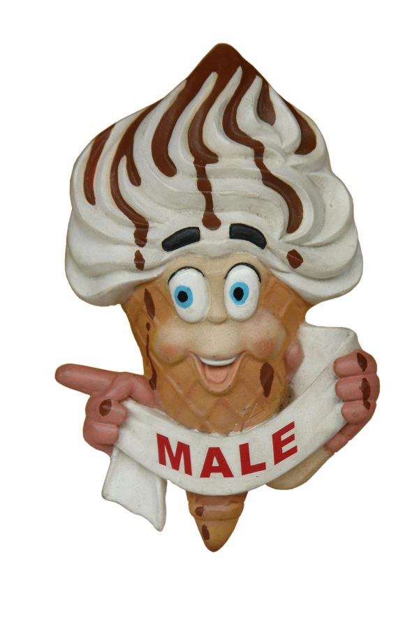 ICE CREAM TOILET DOOR SIGN (MALE – POINTING LEFT)