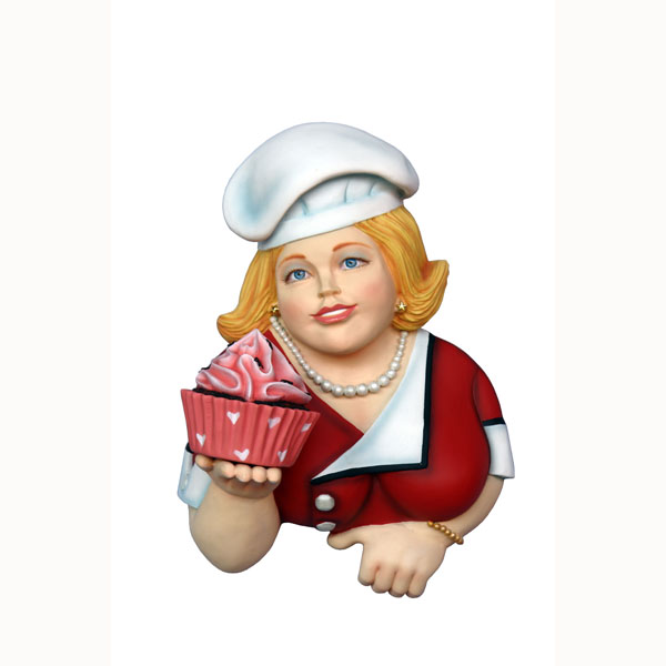 Lady with Cupcake Wall Decor