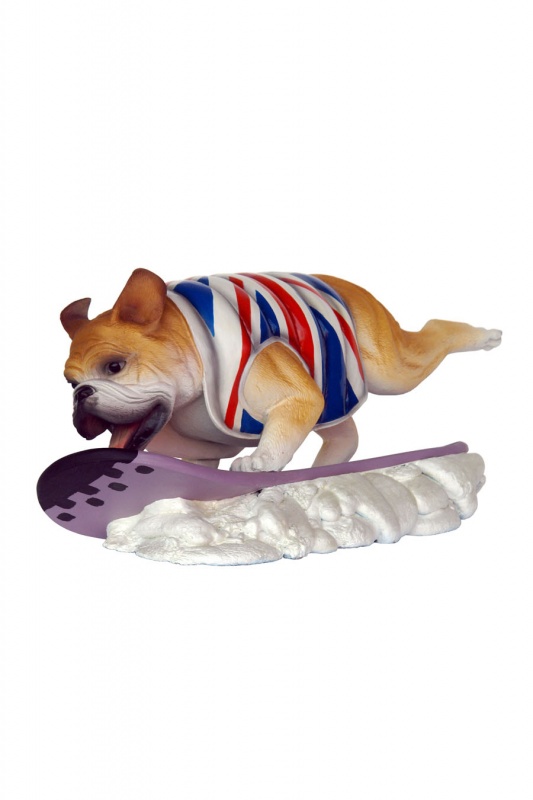 BULL DOG WITH SURFBOARD 1