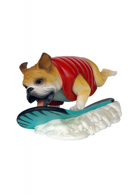 BULLDOG WITH SURFBOARD 2