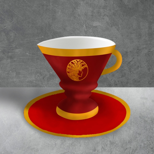 RED CUP WITH SAUCER