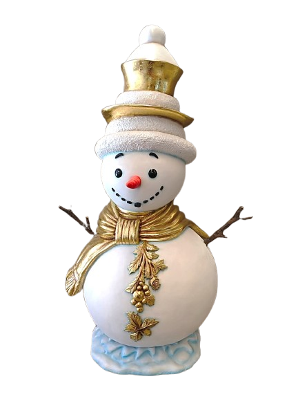 SNOWMAN WITH GOLD SCARF