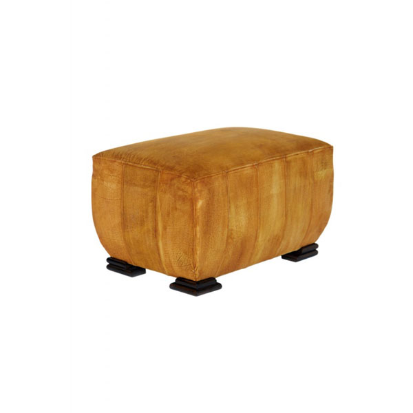 Ottoman with Sanded Calf Skin