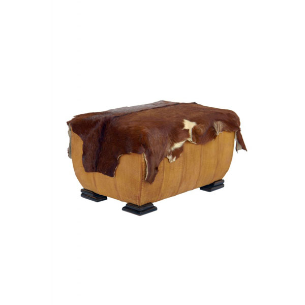 Ottoman with Top Goat Skin