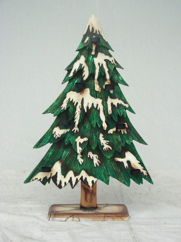 CHRISTMAS TREE 2 SIDED W/ CANDLE HOLDER