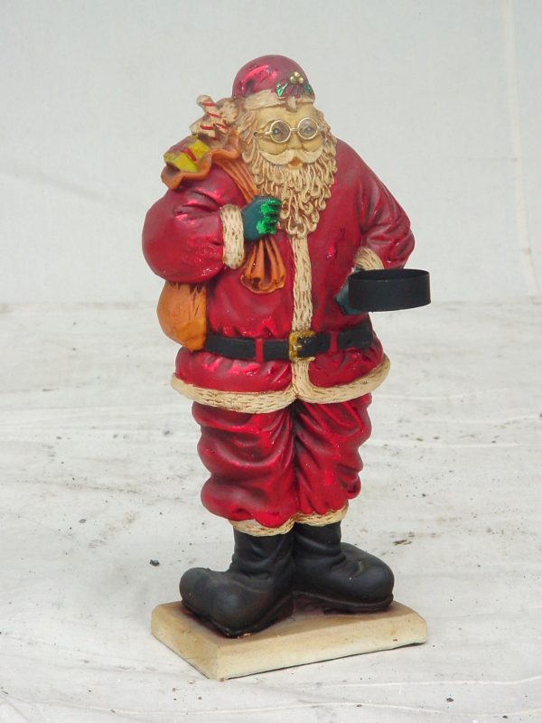 SANTA CLAUS 2 SIDED W/ CANDLE HOLDER