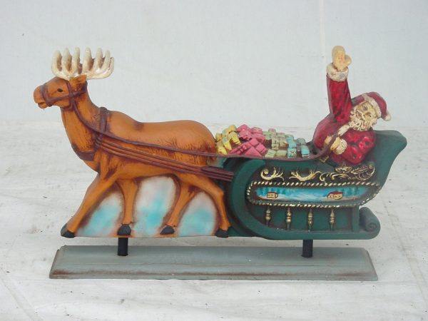 SANTA ON SLEIGH 2 SIDED