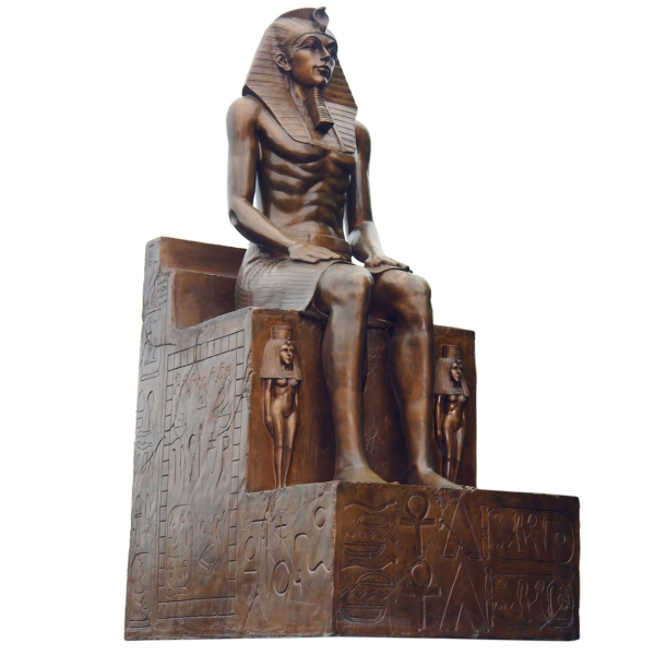 Egyptian sitting on Throne (Bronze Finish)