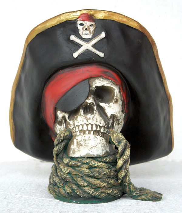 SKULL HEAD-PIRATE W/ ROPE