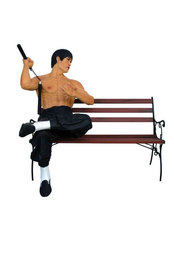 KUNG-FU FIGHTER SITTING ON A BENCH