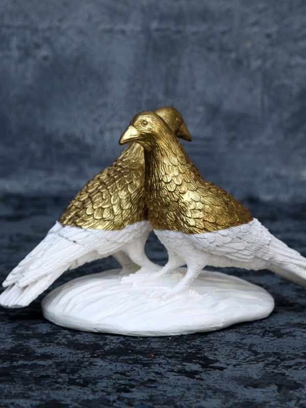 GOLD AND WHITE DOVES