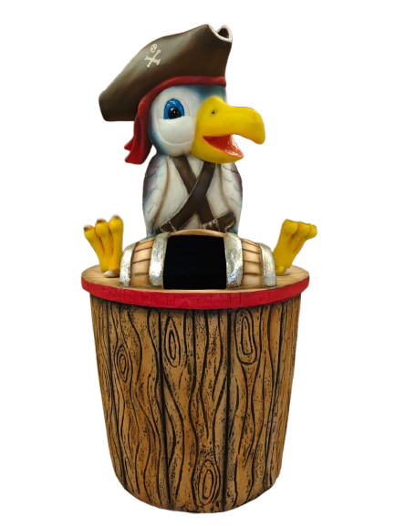PIRATE PARROT GARBAGE BIN