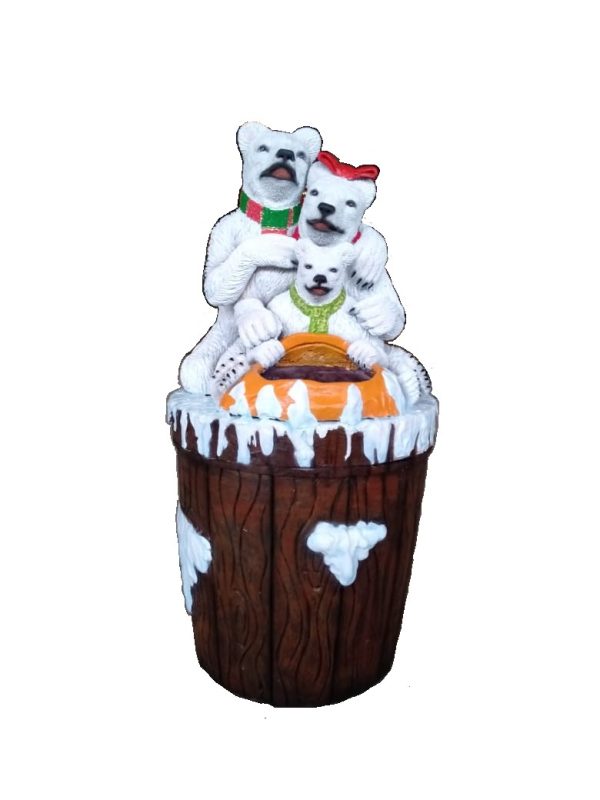 BEAR FAMILY GARBAGE BIN