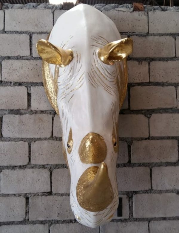 GOLDEN RHINOCEROS HEAD
