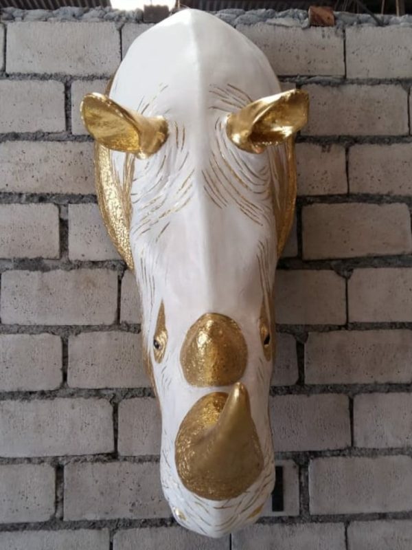 GOLDEN RHINOCEROS HEAD
